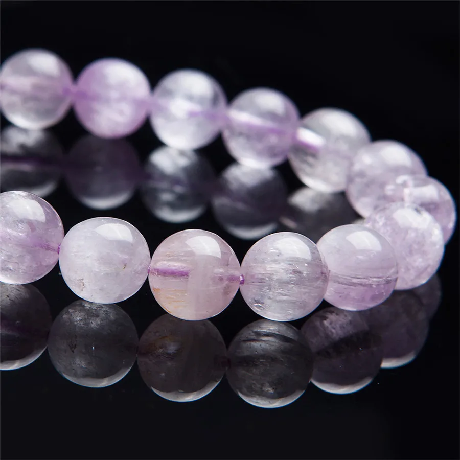 Женские браслеты из натурального фиолетового кунцита растягивающиеся 9 5 мм