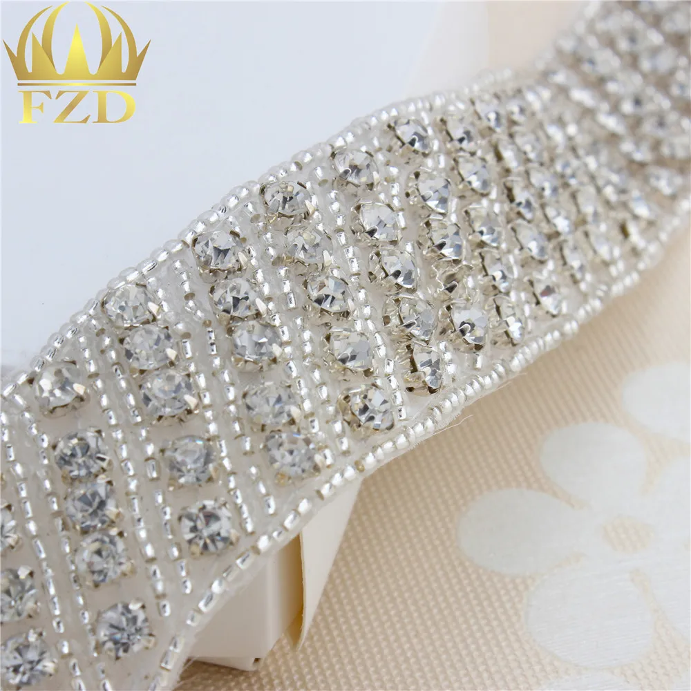 1 ярд свадебные хрустальные аппликации Стразы пришитое украшение для платья