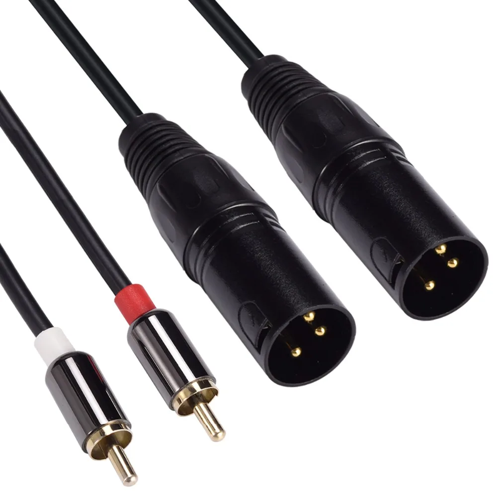 Двойной RCA к XLR Мужской кабель 2 RCA/Phono разъем Hi Fi стерео аудио подключение Микрофон