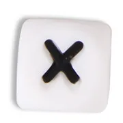 X Chenkai 20 шт 12 мм силиконовая буква Прорезыватель бусины DIY детское кольцо для соски Жевательная бижутерия для прорезывания зубов игрушка Бисер для изготовления BPA бесплатно - Цвет: X
