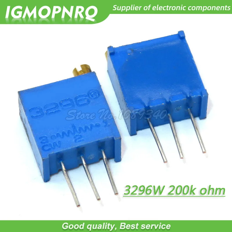 

50Pcs/lot 3296W-1-204LF 3296W 204 200k ohm Top regulation Multiturn Variable Resistor Trimmer Potentiometer High Precision