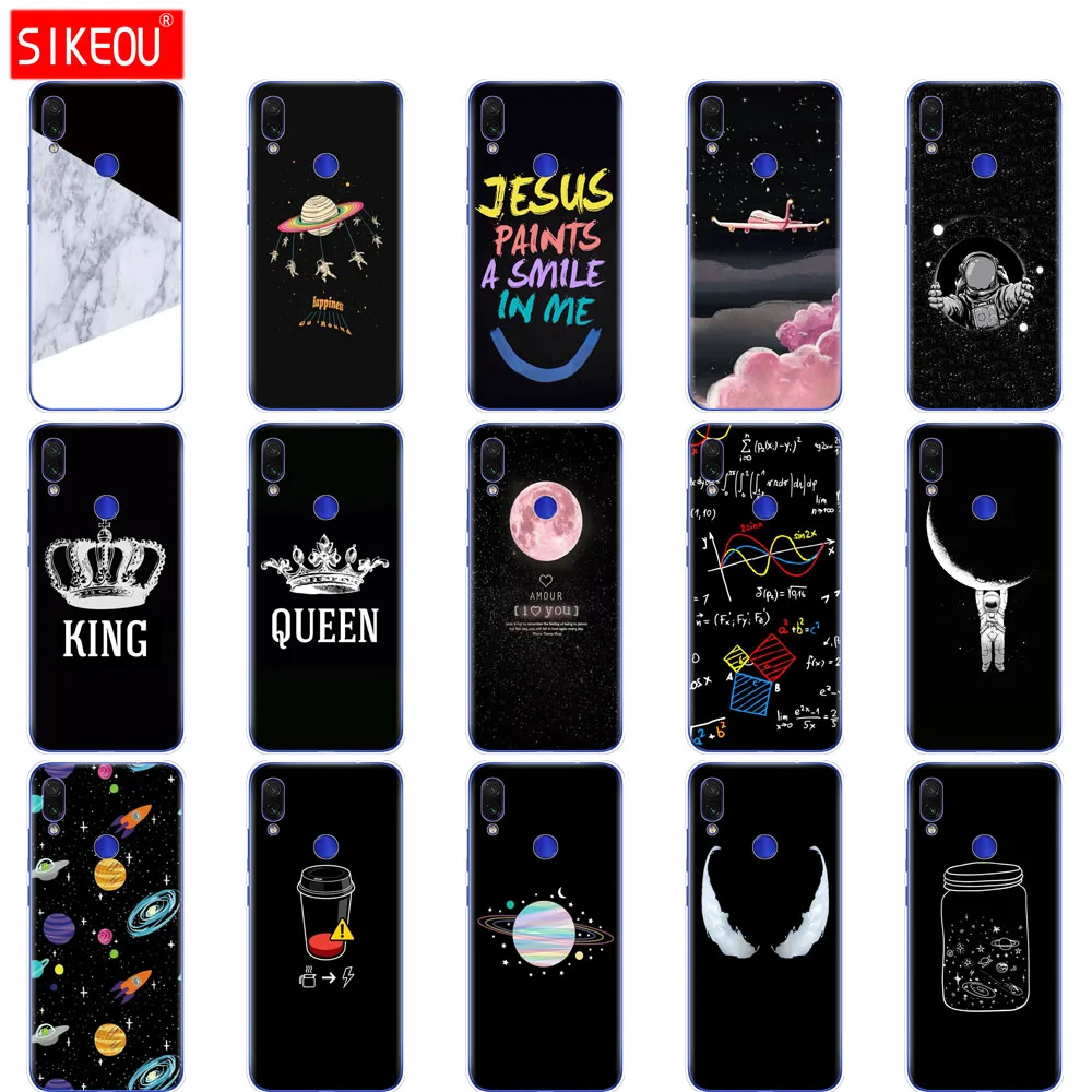 Чехол для redmi 6a 6 pro чехол xiaomi note 7 go mi 9 SE Black king aircraft astronaut|Бамперы| |