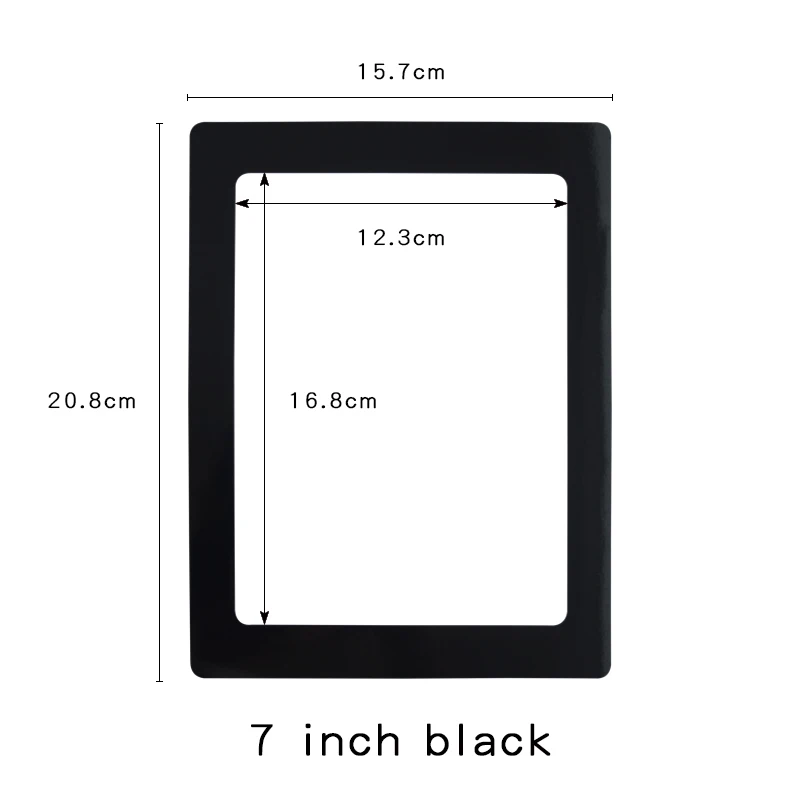 Black 7 inch YIBAI 6/7/10 дюймов магнитная фоторамка Применение для холодильника и железа ворсом на внутренней поверхности показать картинку из ПВХ - Цвет: Black 7 inch