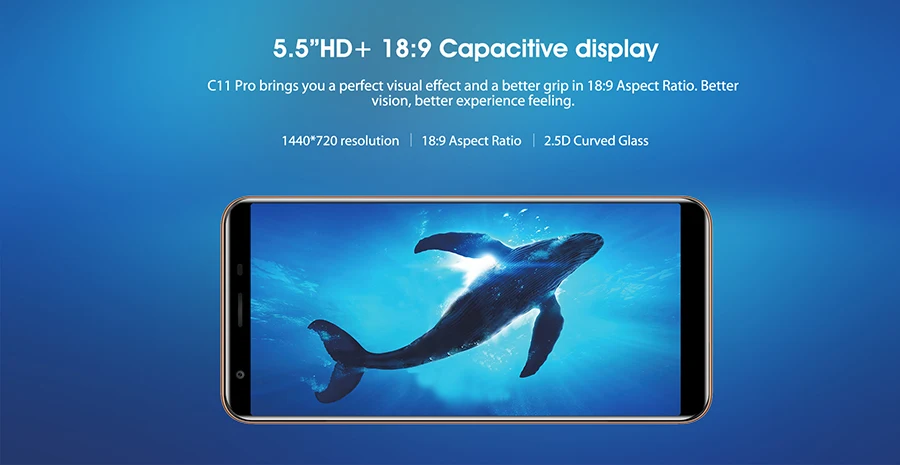 Мобильный телефон Oukitel C11 Pro 4G LTE 5," HD 18:9 Android 8,1 3 ГБ ОЗУ 16 Гб ПЗУ MT6739 четырехъядерный 8 Мп+ 2 МП/2 МП отпечаток пальца 3400 мАч