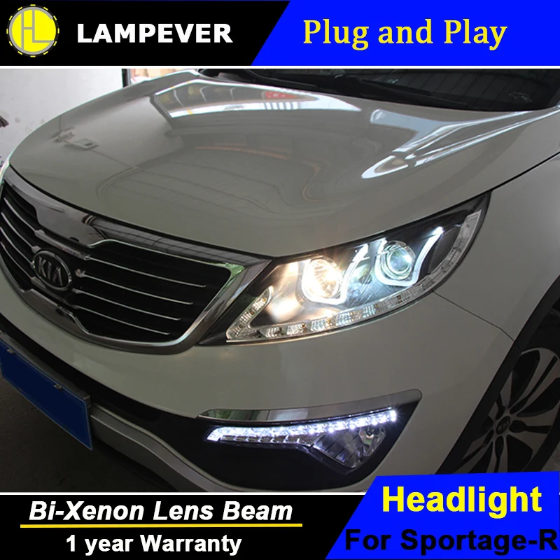 Lampever Стайлинг для Sportage R фары 2011 2014 светодиодный задний фонарь DRL Bi Xenon объектив