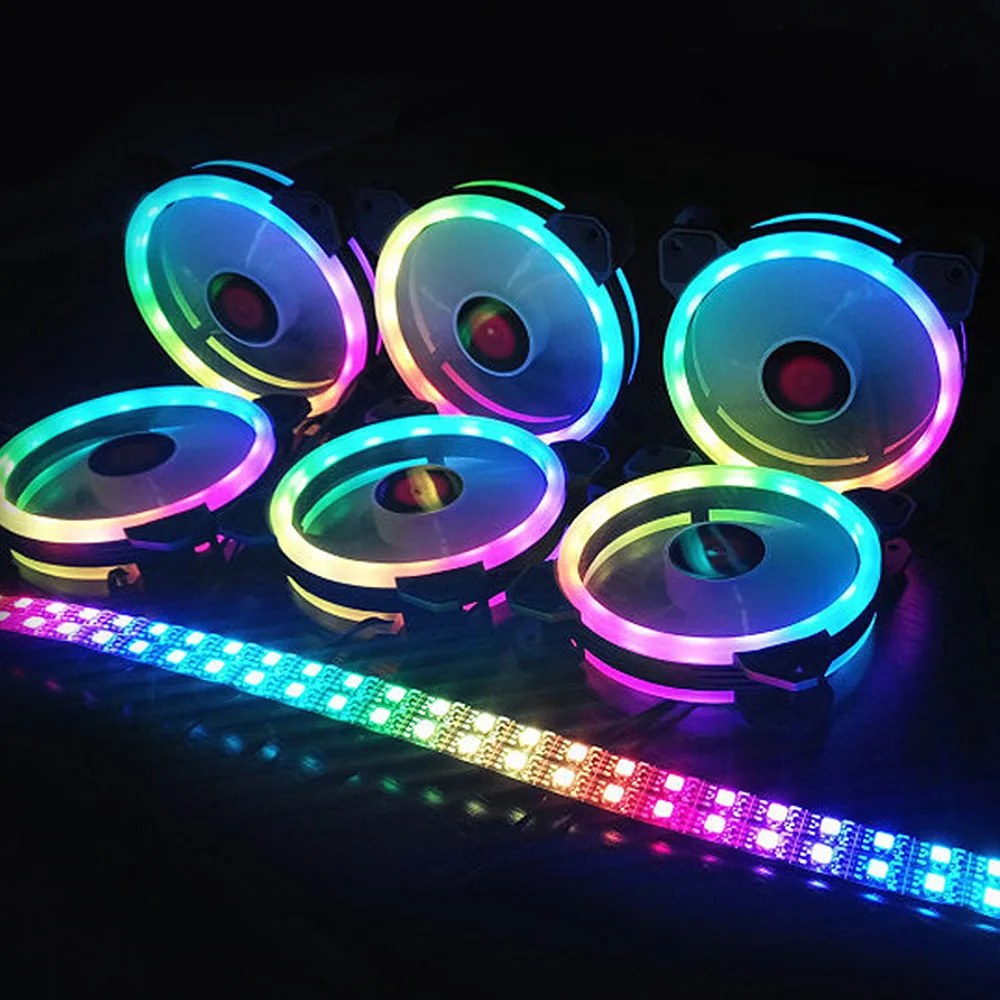 Горячая Распродажа RGB вентилятор шасси 12 см настольный охлаждающий цветной