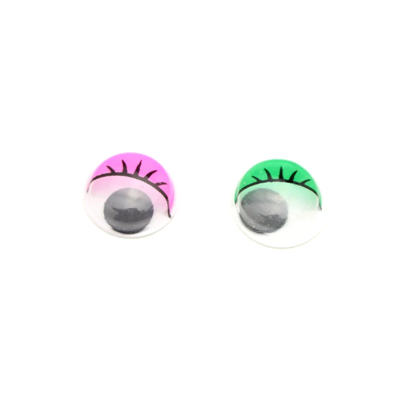 100pcs/lot 6 7 8mm Toy Garment Round Eyes With Eyelash Dolls Parts Plastic Wiggly Wobbly Googly Eye DIY Scrapbook Crafts LX623 | Дом и сад