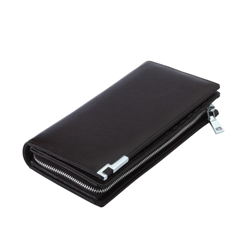 Мужские кошельки длинный кошелек на молнии из натуральной кожи мужской