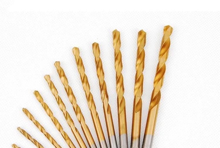 13 шт. набор сверл из быстрорежущей стали с титановым покрытием и круглым