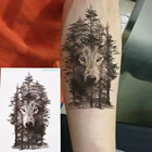 Временная татуировка, водостойкая, 21*15 см, наклейки с волчьим лесом, татуировки, флэш-тату, поддельные татуировки для женщин и мужчин, 1 шт.