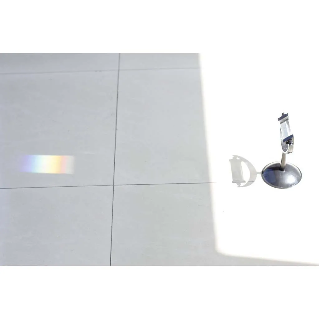 Optical glass Triangular triple prism Physical refractor light with stand |