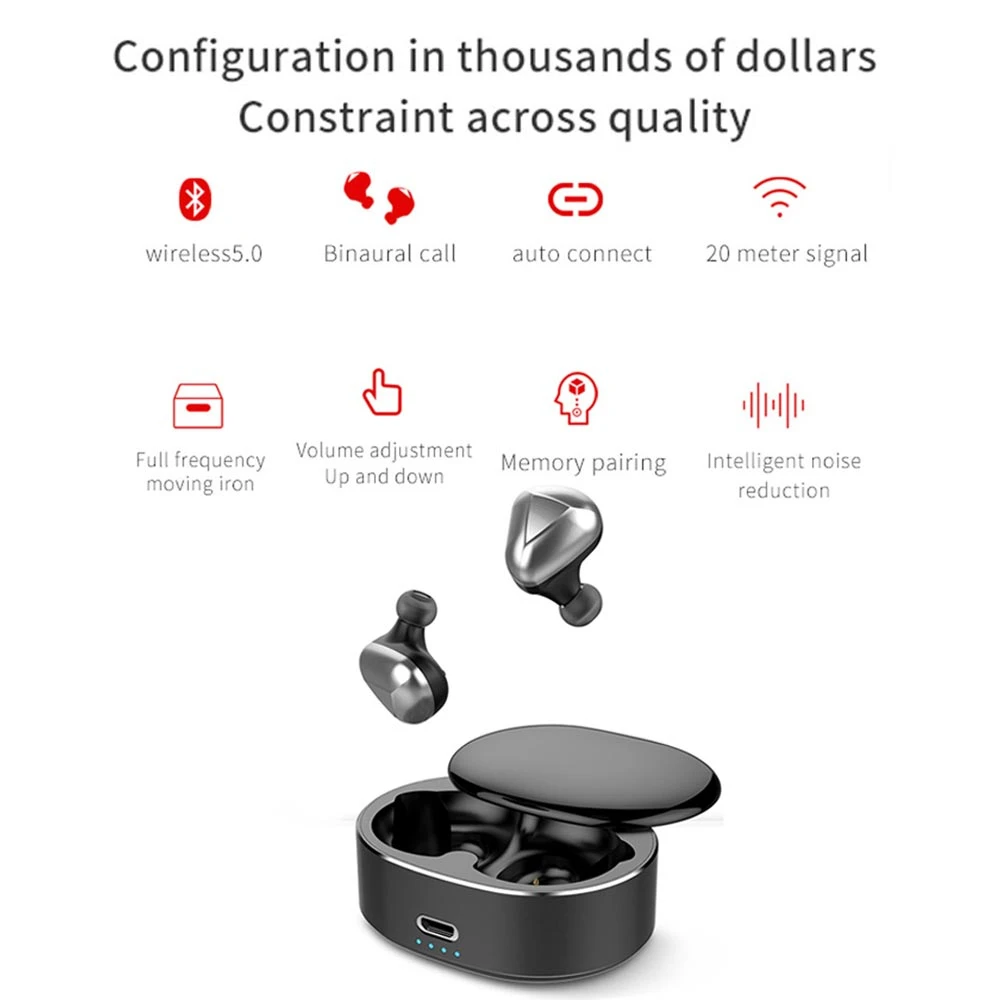 TWS T50 беспроводные наушники Bluetooth 5 0 с бинауральным вызовом гарнитура