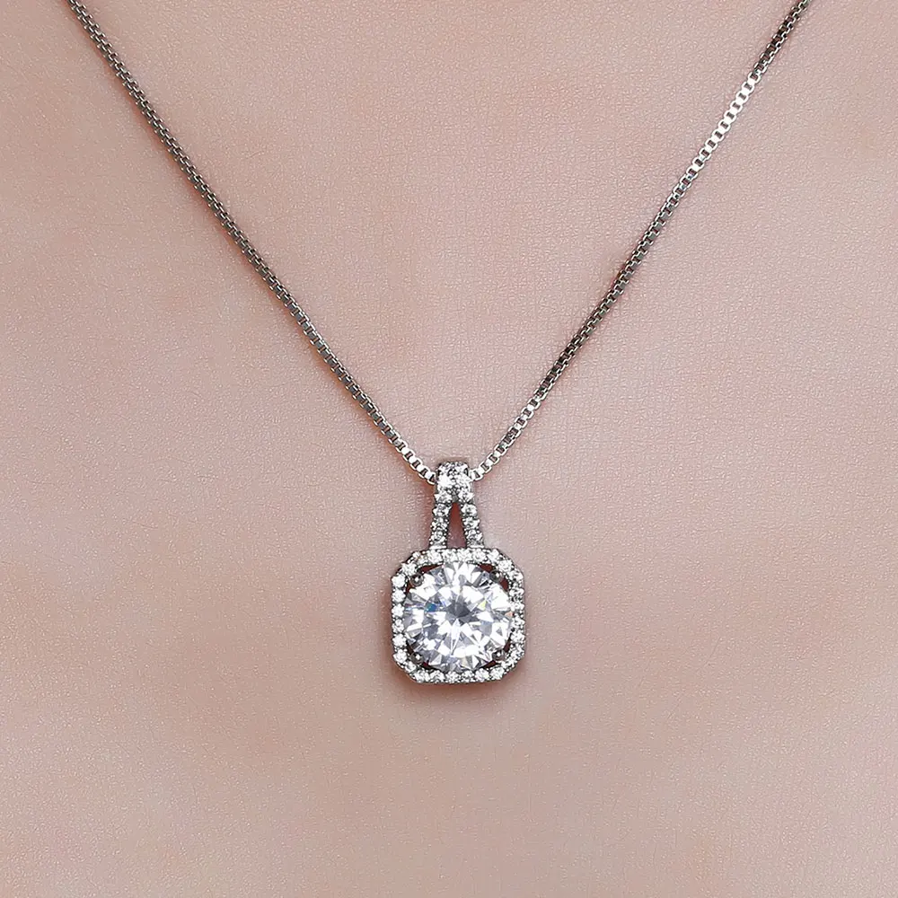 Beiver модное AAAA+ циркониевое ожерелье s для женщин, цепочка в виде коробки, Свадебные/вечерние ожерелья, подарки на день Святого Валентина