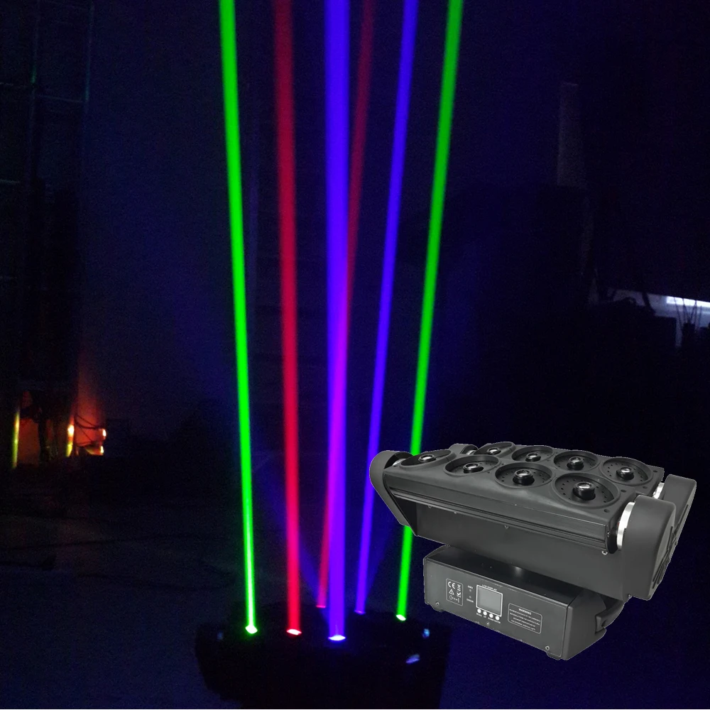 

1Pcs/Lot Spider Moving Head Laser Lights 1120mW RGB 3IN1 Beam Moving Head Stage Lights 90-240V For Xmas Party Wedding Discos