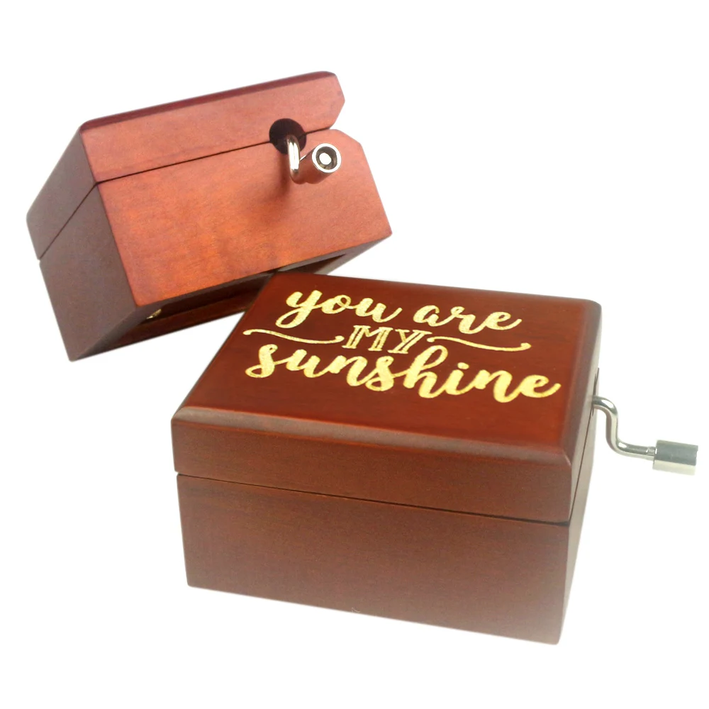 ROSIKING деревянная музыкальная шкатулка ручной работы You are my sunshine подарок на день
