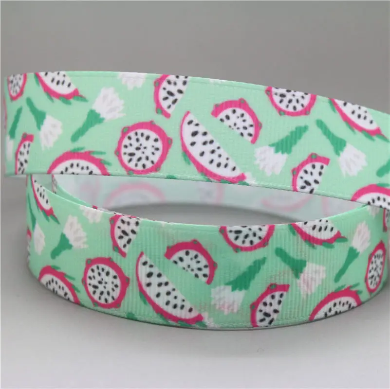 2 DHK 7/" 10yards дракон фрукты напечатанный Grosgrain ленточный аксессуар hairbow головной убор украшения оптом DIY OEM 22 мм B1812 - Цвет: 2