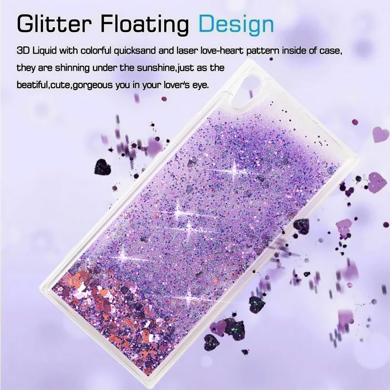 NOWAL Liquid Quicksand Stars Love Heart Glitter Case For Sony Xperia XA2 XZ2 L1 XA XA1 Ultra XZ1 Compact XZ Premuim Soft Cover |