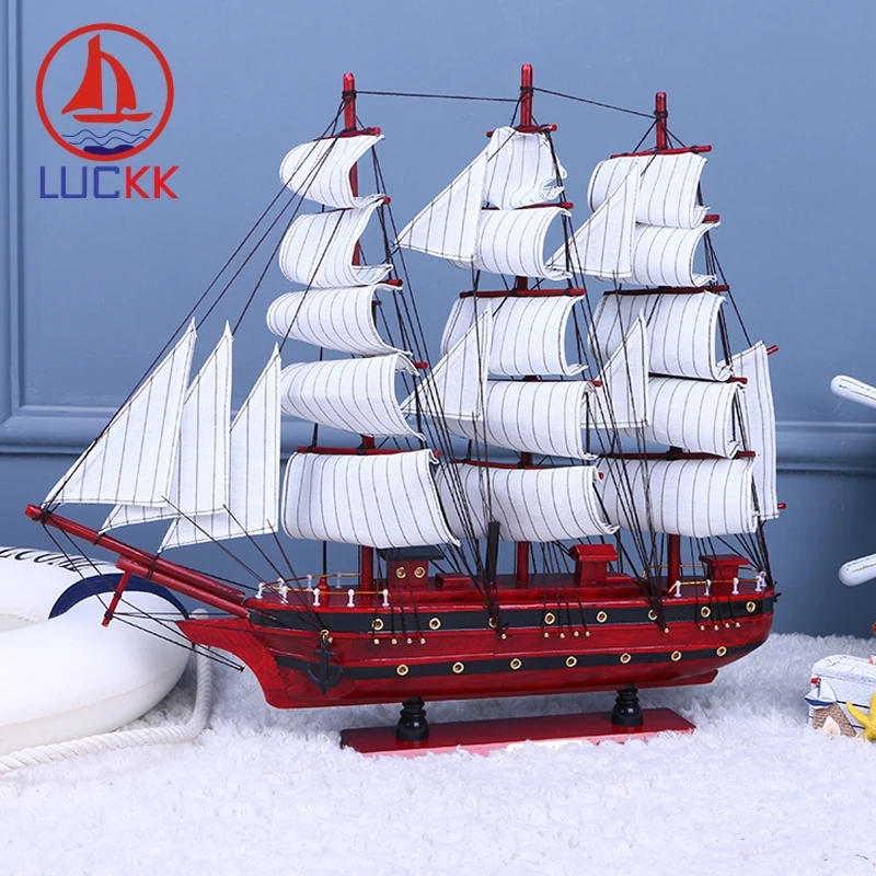 

LUCKK 50 см ручной работы, ретро парусник, украшения, модель корабля, украшение интерьера дома, аксессуары, деревянные ремесла для комнаты, морс...
