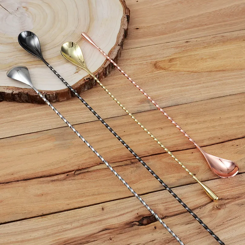 Барные ложки импортированные металлические Коктейльные из нержавеющей стали 304