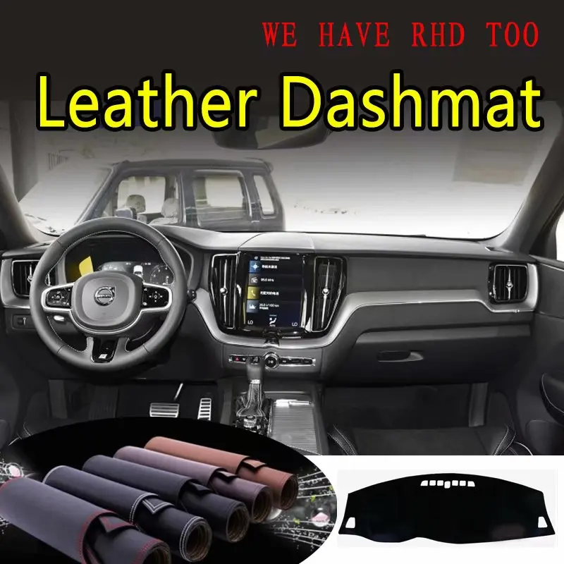 

For Volvo xc60 T4 T5 T6 2018 2019 2020 Leather Dashmat Dashboard Cover Prevent Sunlight Pad Dash Mat Carpet Car Styling Custom