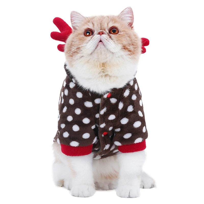 Новое пальто с котом рождественские наряжаться в костюм милое оленем худи