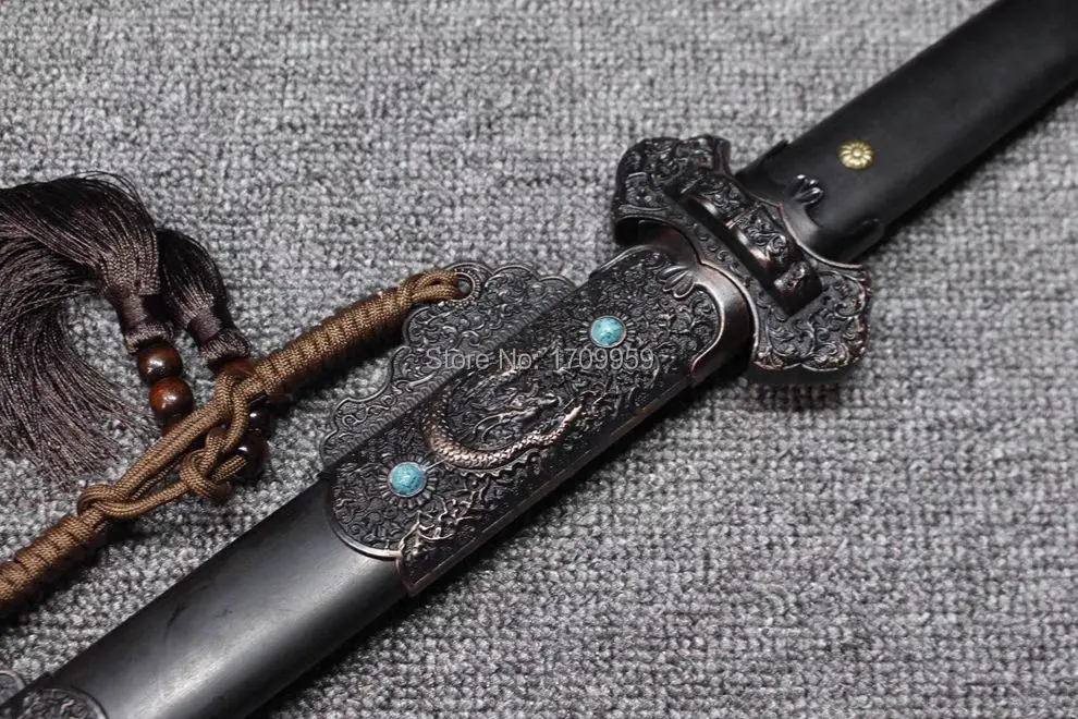 Ручной дракон фитинги Тан дао кроваво Красный Дамаск Сталь blade Sharp Китайский меч