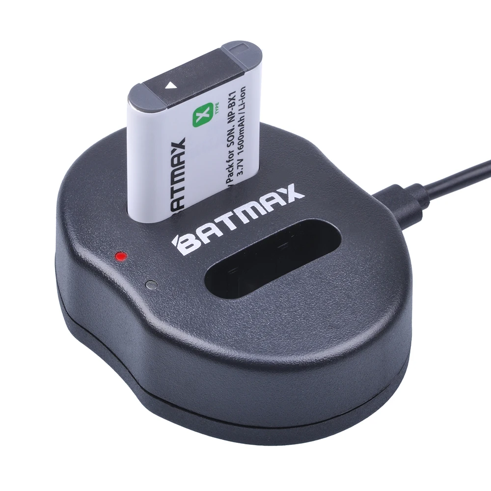 Аккумуляторная батарея Batmax 2PCS NP BX1 NPBX1 + двойное зарядное устройство USB для Sony HDR