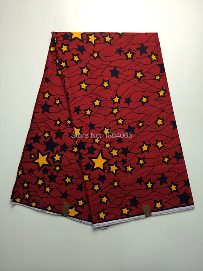 Благородная красная ткань с рисунком звезд воск для одежды VH101 6yds/pc|fabric christmas tree