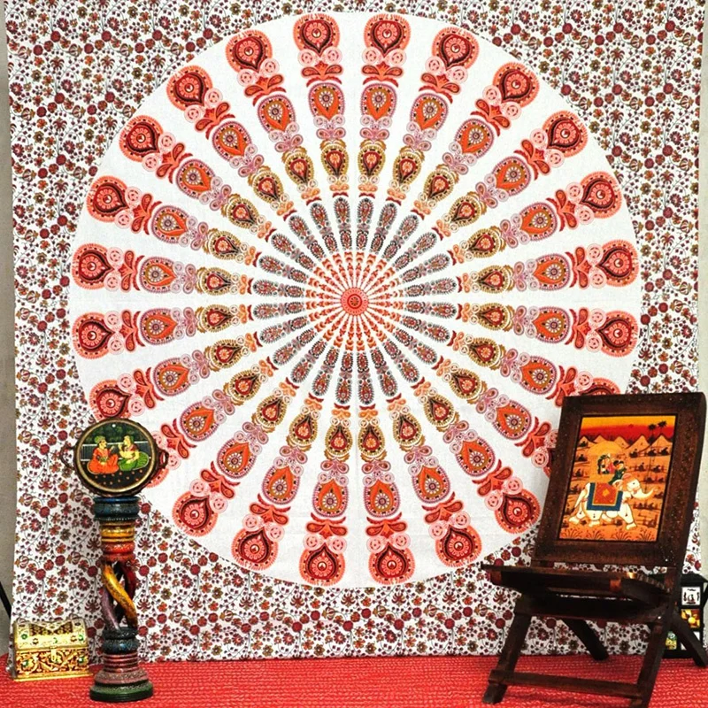 Large 200x150cm Mandala Indian Tapestry Wall Hanging Bohemian Beach Mat Polyester Blanket Yoga Home Bedroom Art Carpet | Дом и сад