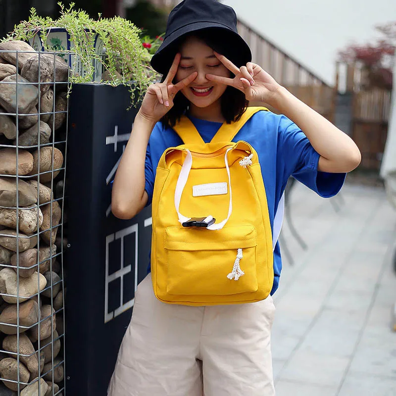 CASMOR молодая девушка рюкзак холст большой Ёмкость студентов средней школы сумка