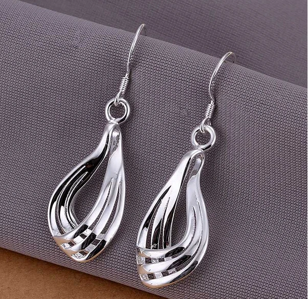 DAFU Горячая Распродажа! Бесплатная доставка посеребренные серьги гофрированные