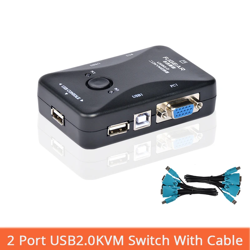 

2 порта USB KVM переключатель клавиатуры мышь для Переключения Селектора адаптер 1920X1440 подключается принтер клавиатура мышь монитор