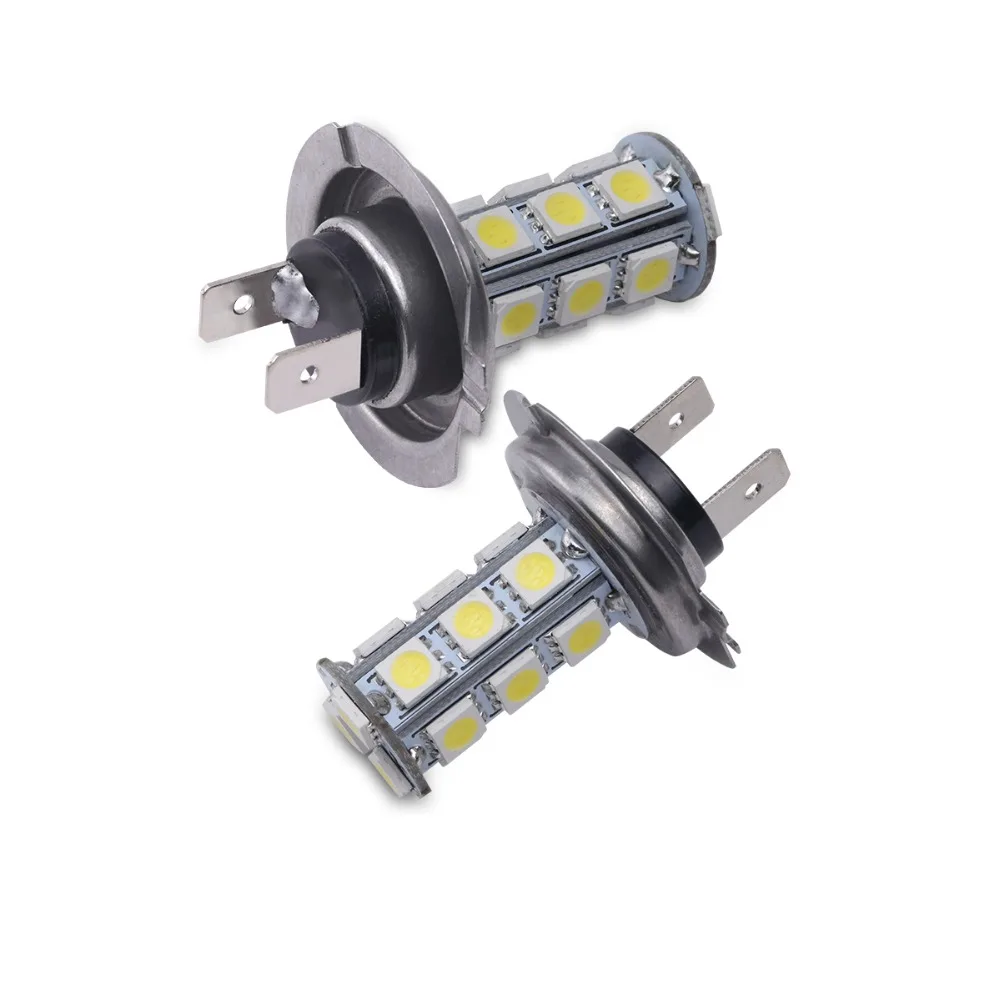 2шт H7 головной светильник светодиодный авто Светодиодная лампа 18 SMD 5050 белый для