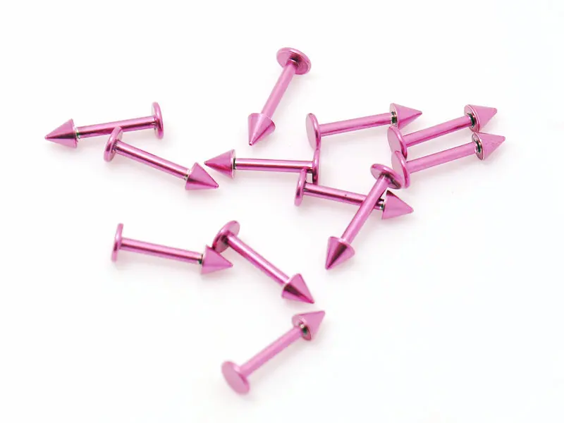 Аксессуары для пирсинга тела с конусом 3 мм/шипами оптовая продажа 10 шт. розовых