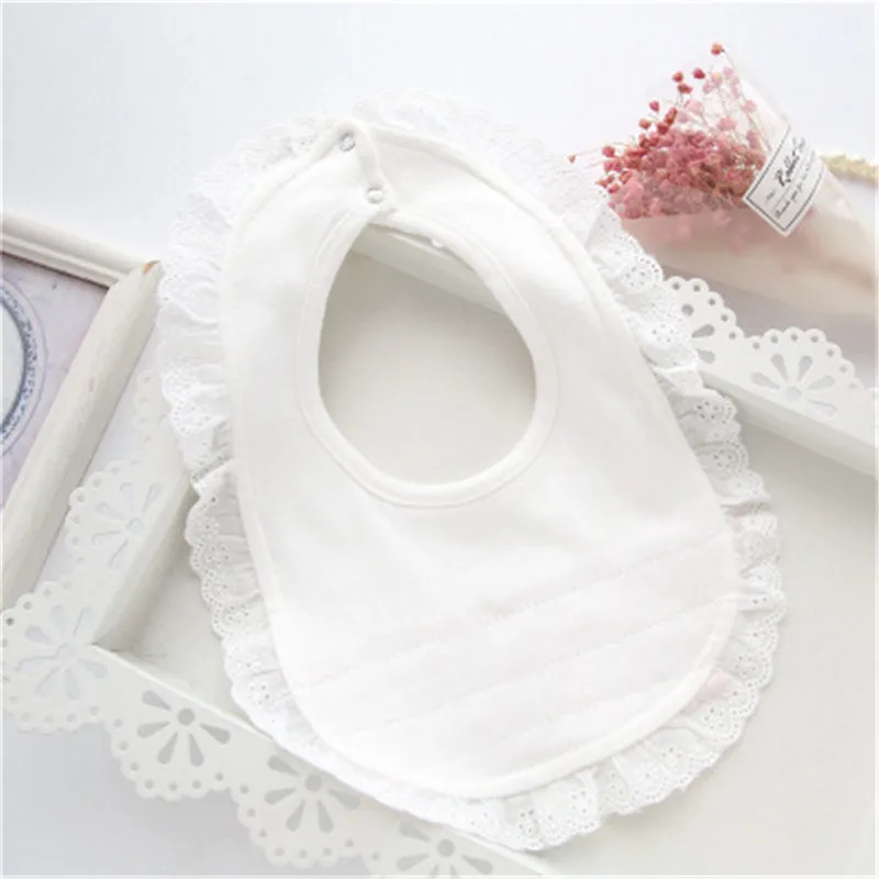 Ideacherry Baby Детские нагрудники для отрыжек 100% хлопок кружева лук розовый белый