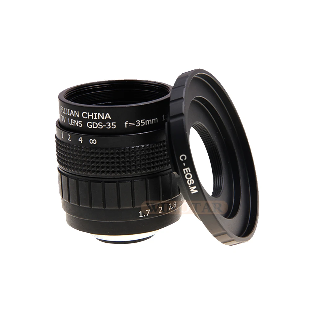 Fujian 35 мм F1.7 CC TV объектив + C кольцо для Canon беззеркальная камера EOS M M2 M3 M5 M6 M10 M100