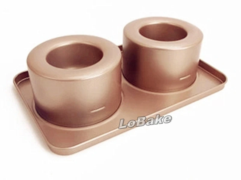 Brand new 2-well hard nonstick carbon steel champagne color convex shape cupcake molds candy dessert molding DIY bakeware tools | Дом и сад