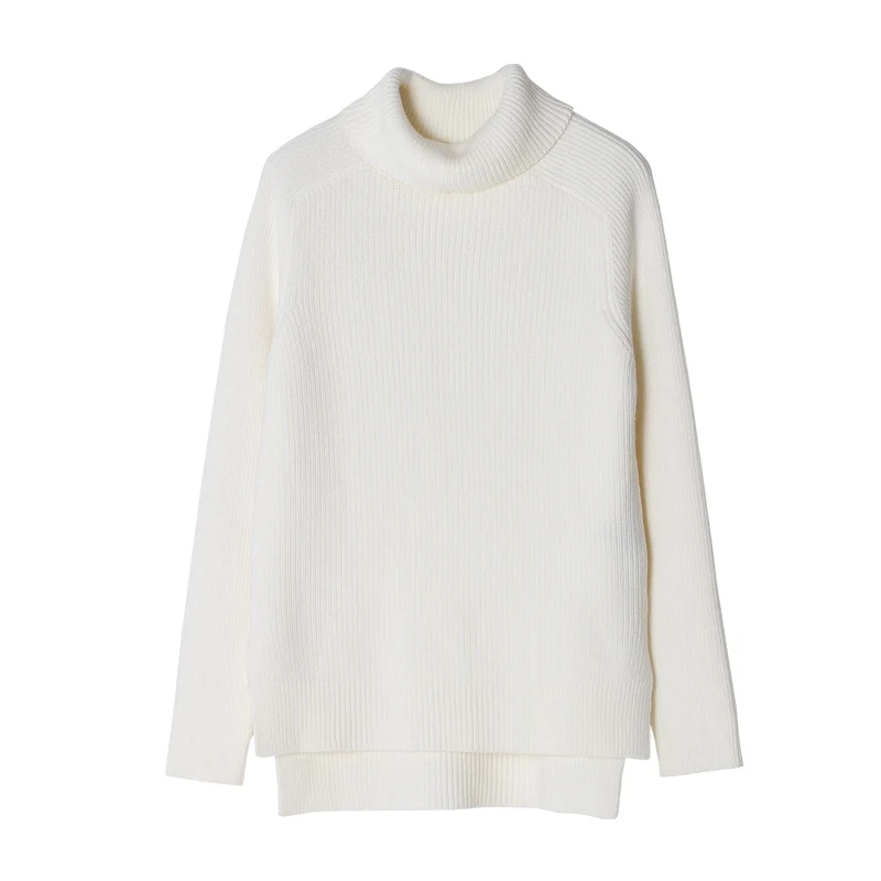 Toyouth High Neck Knit Sweater Korean Chic Autumn and Winter Fashion Turtleneck Long-sleeve Pullover White Sweaters Jumper Tops | Женская