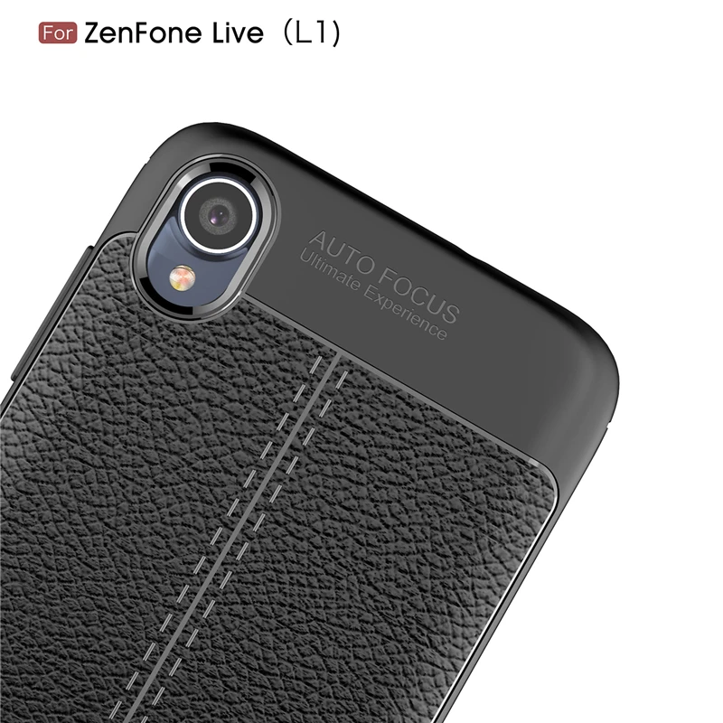 Силиконовый чехол Litchi для Asus Zenfone Live (L1) ZA550KL (5 5 дюйма) кожаный из ТПУ | Мобильные