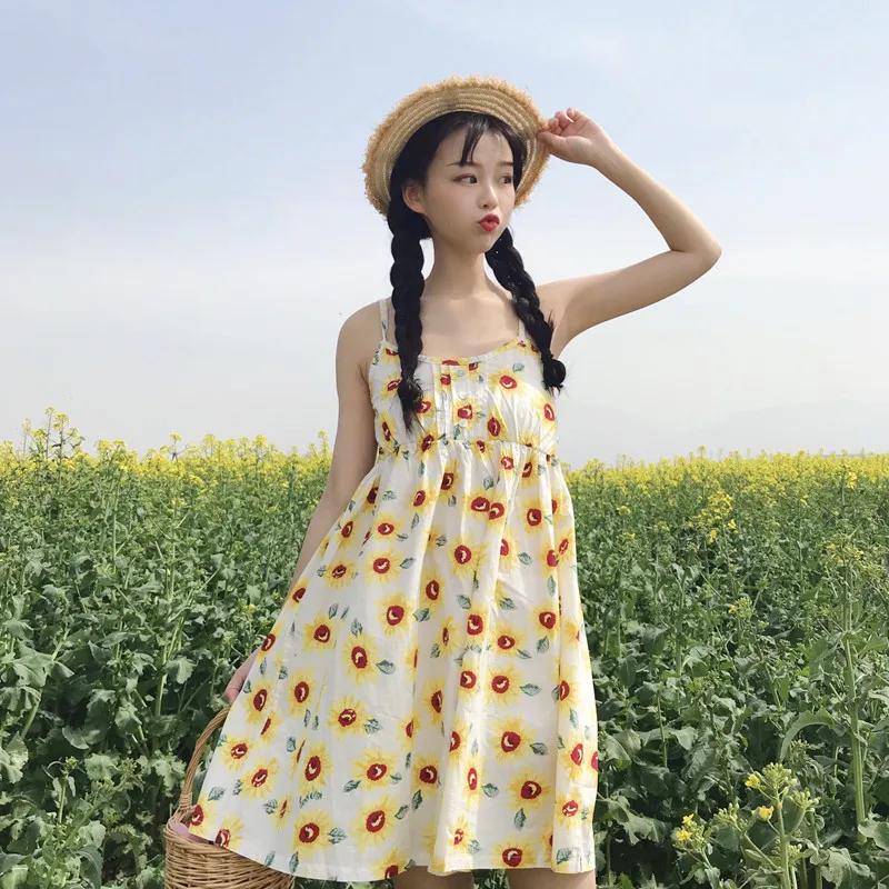 Женские платья в японском стиле Kawaii Ulzzang платье с регулируемыми лямками виде