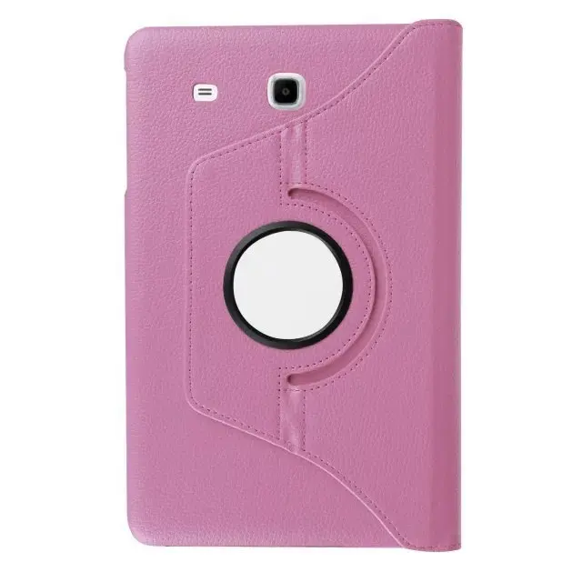 Pink Для Galaxy Tab E SM-T560 SM-T561 360 Вращающийся Кожаный чехол-подставка чехол для планшета для samsung Galaxy Tab E 9,6 T560 T561 - Цвет: Pink