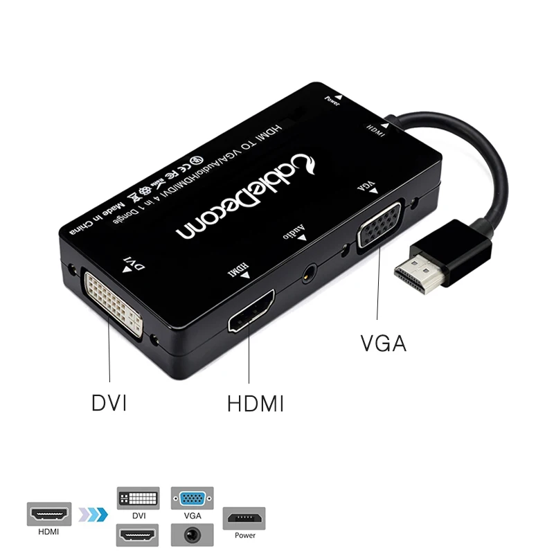 4в1 hdmi к vga dvi с аудио микро usb выход конвертер адаптер кабель для ноутбука PS4 pro PC IV| |
