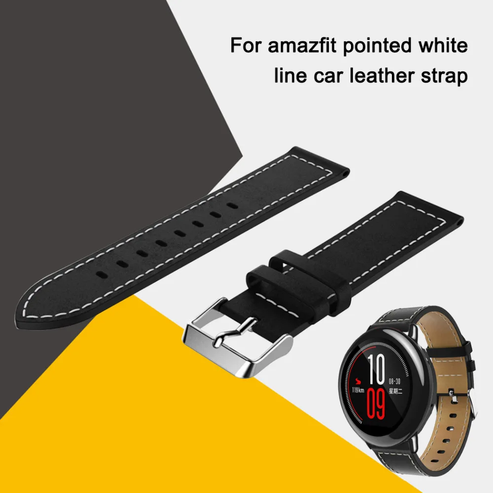 Ремешок для часов Xiaomi Huami Amazfit Pace Stratos 2 2S ремешок 22 мм сменный кожаный