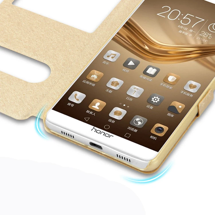 Ультратонкий Флип кейс с окошком и подставкой для Huawei P8 P9 P10 P20 P30 Pro Nova 2 2i 3E Lite 3 3i 4e 4