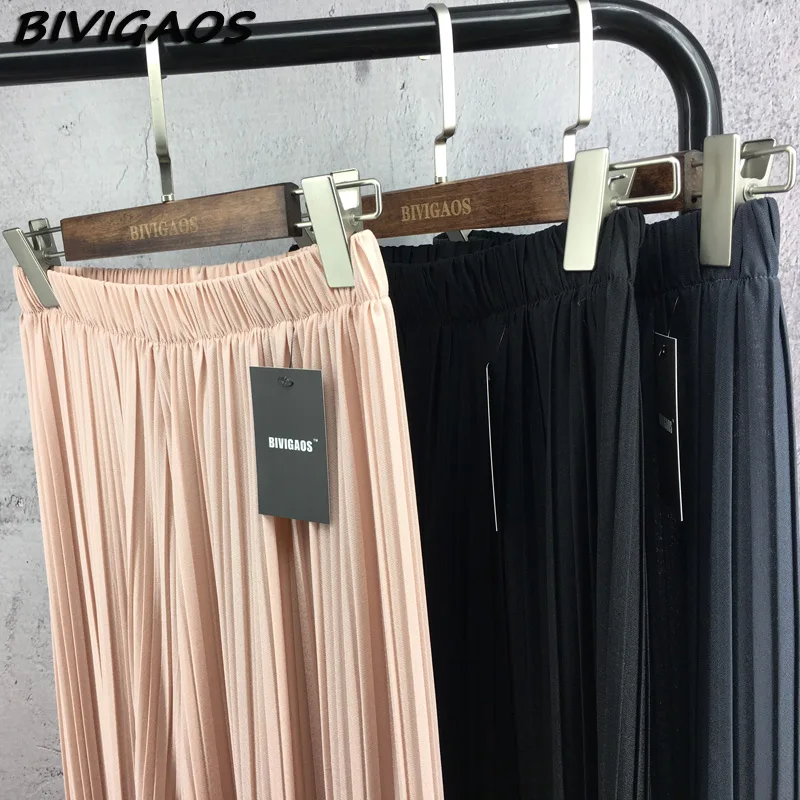 Брюки женские шифоновые с широкими штанинами модные тонкие плиссированные