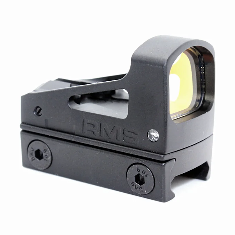 BK Тактический Airsoft пистолет Glock RMS рефлекс мини прицел Красная точка зрения с разрезами крепление и распорки Охота Reddot областей - Цвет: BK