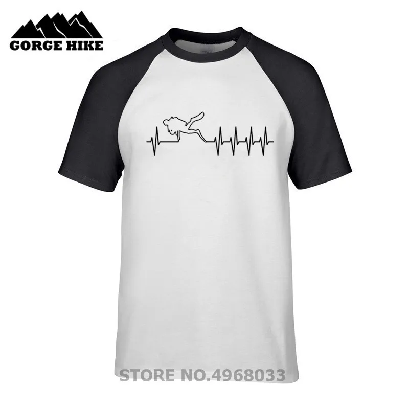Scuba Diver Spear Fishinger T-Shirt Pulse diving heartbeat diver Its In My HeartBeat Spearfishing T Shirt New Brand Tshirt | Мужская
