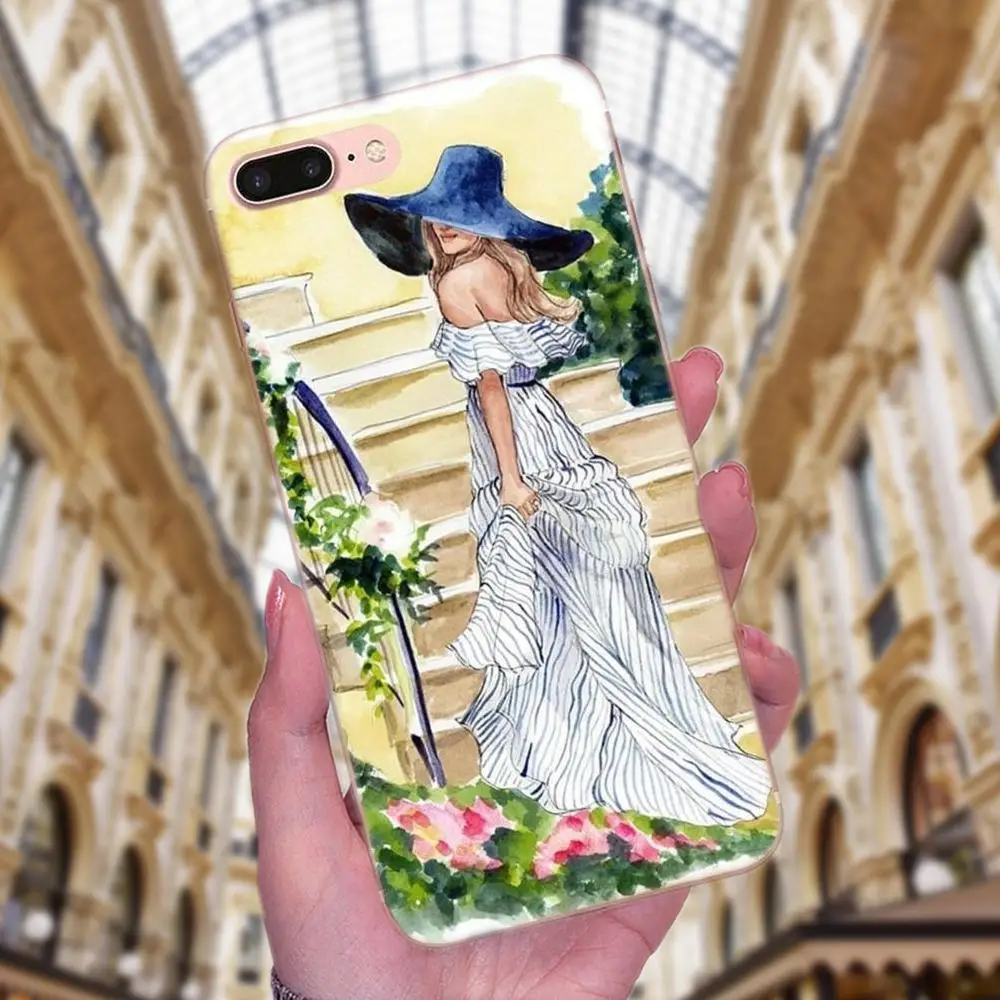 Красивая девушка из ТПУ для путешествий Samsung Galaxy Note 5 8 9 S3 S4 S5 S6 S7 S8 S9 S10 mini Edge Plus