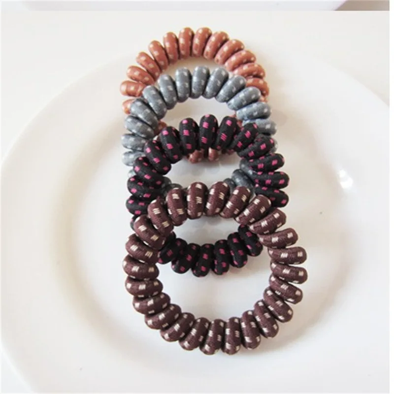 Повязка для волос в горошек женщин резинка виде телефонной линии девочек