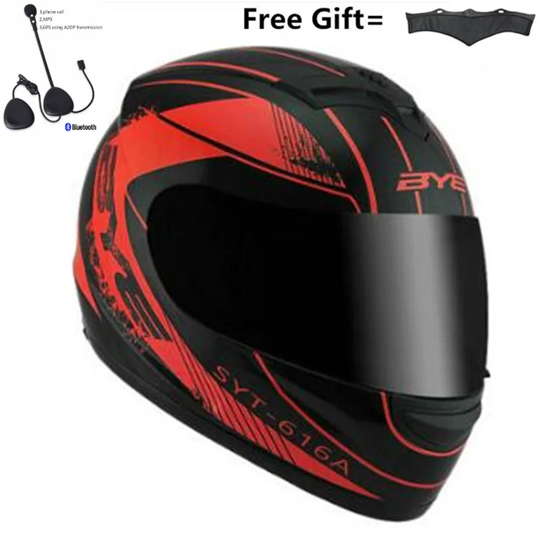 BT dark visor Мотоциклетный Bluetooth умный шлем мотоциклетный интегральный/анфас встроенный переговорное устройство Поддержка apple и Android - Цвет: BT dark visor